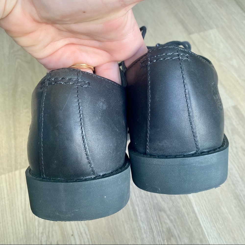 Timberland Ortholite Black Leather Formal Dress Shoes Low - Picture 7 of 8